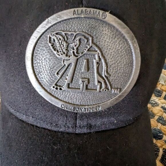 Crimson Tide Ball Cap Black & Gray Embossed Collegiate Licensed Product - Picture 3 of 4